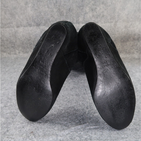Colin Stuart Shoes Womens 6.5 Boots Tall Wedge Fashion Leather Pull On Black - Picture 12 of 16